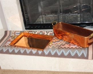 Brass tray and basket