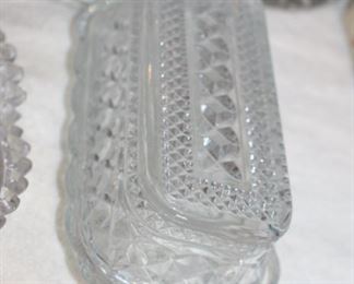 Crystal butter dish