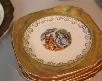 Atlas China 22kt decorated dessert plates
