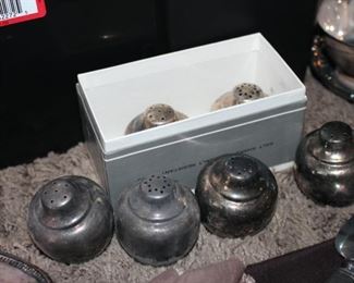 Silver plated salt and pepper shakers