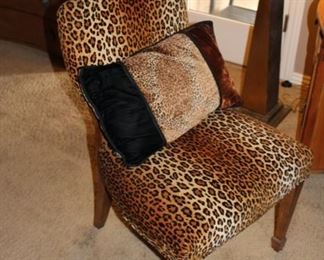 Leopard print accent chair