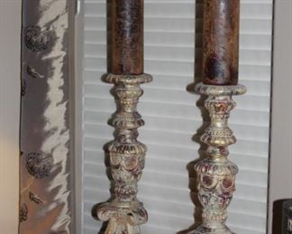 Designer candle holders, heavy