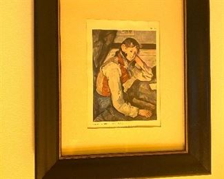 Framed folio “Le  Garcon au Gilet Rouge”
Dimensions: 10”x12”
Price: $48