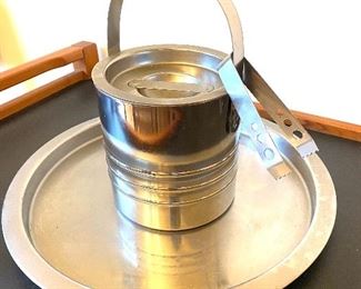 Vintage Ikea stainless steel ice bucket with tongs and tray
Price:$30