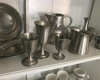 Very old antique pewter ware