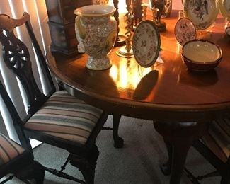 Antique turn of the century English  table and six chairs