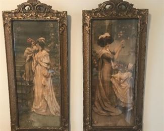 Late 1840s HAND PAINTED Victorian ladies by famous period artist Sheridan Knowles
Original frames...immaculate 