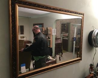 Large bevelled glass mirror