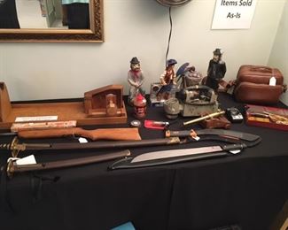 Knives, decanters, cameras