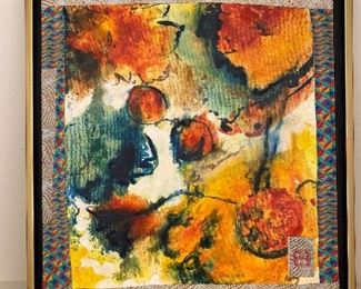 “My Poppies” fabric art by Rose Marie Glen 2005 approx 17” x 17” $95