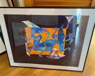 "Swans A Swimming" Collage by Charlesanna F Detra 33” x 26” $225