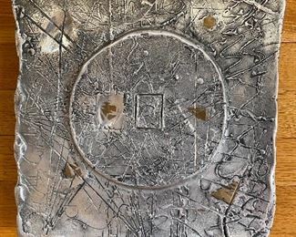 Wall Jewel #3 aka Metal Wall Art approx 12” x 12” x 2” heavy cast Aluminum. Signed Bill Vielehr (1945 - 2014) $995