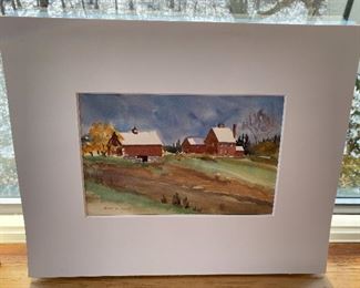 Matted Watercolor by Ruth B Minas 19” x 15” $65