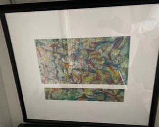 “Tri-Color” monotype by Charlesanna F Detra 27” x 23” $195