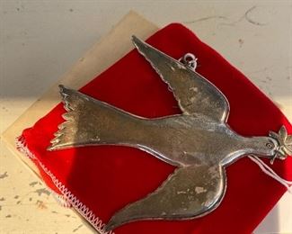 Sterling Silver Dove Ornament marked 925 $32