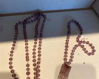 Purple bead necklaces: Left $15; Right $25