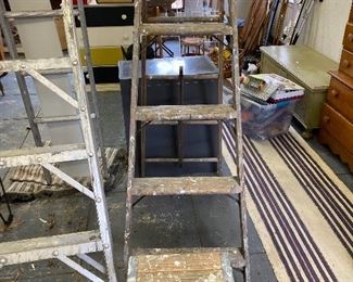 Small wooden step ladder $15; Large ladder $45