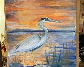 Crane 23” x 30” pastels $125