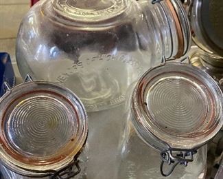 3 glass jars $22