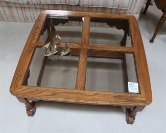 glass  insert  coffee  table   3' 2"'  square     100.00