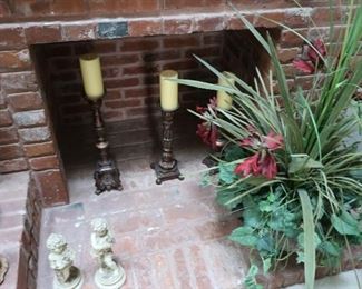 set  of  candle  holders  and  decor