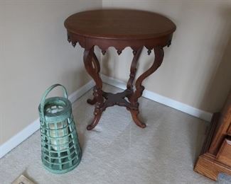 vintage  table  and  candle  holder