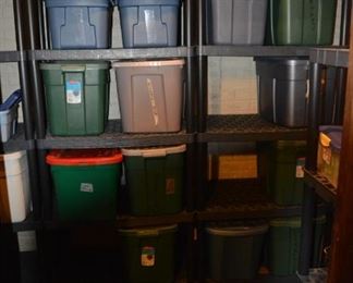 Various tubs and shelving - to be unloaded then sold individually