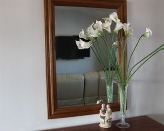 Wall mirror, vase, and art all to be sold