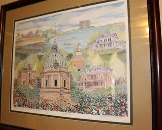 McLean County original print - Fred V. Mills (Bloomington artist).  Professionally framed (other Mills prints shown later). Spring time in McLean County