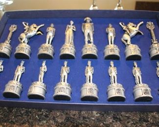 Chess set - Napolean Bonaparte, showing one color