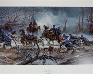 1014 MORT KUNSTLER LIMITED ED PRINT SIGNED AND NUMBERED 195, *THE MUD MARCH*. 18 1/2 IN X 34 IN OVERALL