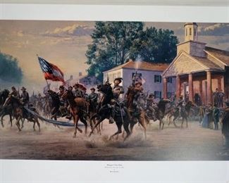 1018 MORT KUNSTLER LIMITED ED PRINT SIGNED AND NUMBERED 448, *MORGANS OHIO RAID*. 21 5/8 IN X 33 IN OVERALL
