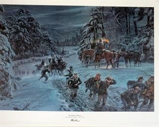 1017 MORT KUNSTLER LIMITED ED PRINT SIGNED AND NUMBERED 1000, *THE WINDS OF WINTER*. 23 3/4 IN X 31 3/4 IN OVERALL