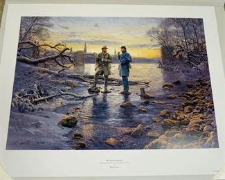 1025 MORT KUNSTLER LIMITED ED PRINT SIGNED AND NUMBERED 68, *MY FRIEND THE ENEMY*. 23 IN X 30 IN OVERALL