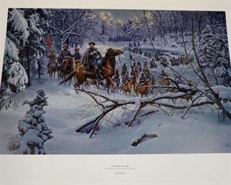 1027 MORT KUNSTLER LIMITED ED PRINT SIGNED AND NUMBERED 744, *CONFEDERATE CROSSING*. 23 3/4 IN X 33 IN OVERALL