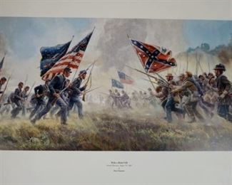 1034 MORT KUNSTLER LIMITED ED PRINT SIGNED AND NUMBERED 782, *WITH A REBEL YELL*. 18 1/2 IN X 35 IN OVERALL