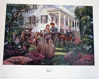 1031 MORT KUNSTLER LIMITED ED PRINT SIGNED AND NUMBERED 516, *MAGNOLIA MORNING*. 24 IN X 31 1/2 IN OVERALL