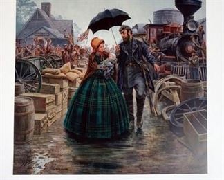 1044 MORT KUNSTLER LIMITED ED PRINT SIGNED AND NUMBERED 1800, *JULIA*. 23 1/2 IN X 32 3/4 IN OVERALL