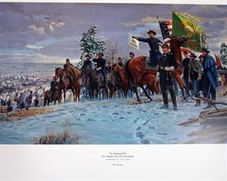 1046 MORT KUNSTLER LIMITED ED PRINT SIGNED AND NUMBERED 375, *THE FIGHTING 69TH*. 21 1/2 IN X 34 1/4 IN OVERALL