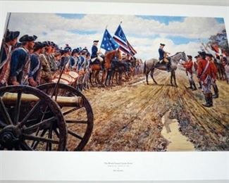 1053 MORT KUNSTLER LIMITED ED PRINT SIGNED AND NUMBERED 135, *THE WORLD TURNED UPSIDE DOWN*. 23 IN X 33 1/2 IN OVERALL
