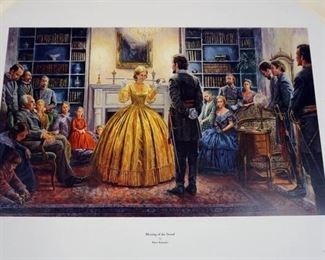 1055 MORT KUNSTLER LIMITED ED PRINT SIGNED AND NUMBERED 779, *BLESSING OF THE SWORD*. 19 1/2 IN X 28 IN OVERALL