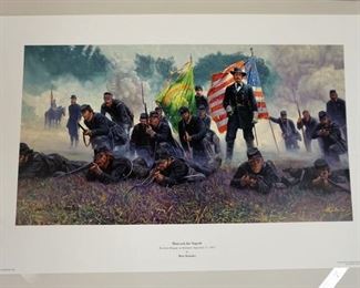 1057 MORT KUNSTLER LIMITED ED PRINT SIGNED AND NUMBERED 783, *HANCOCK THE SUPERB*. 25 1/4 IN X 16 1/2 IN OVERALL