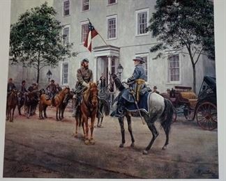 1065 MORT KUNSTLER LIMITED ED PRINT SIGNED AND NUMBERED 758 , *THE HIGH COMMAND*. 23 1/2 IN X 24 1/4 IN OVERALL