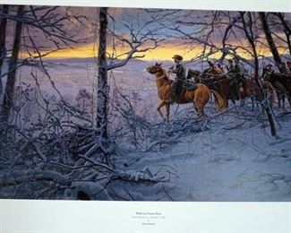 1068 MORT KUNSTLER LIMITED ED PRINT SIGNED AND NUMBERED 1850, *THE ENEMY RESTS*. 23 1/2 IN X 33 1/2 IN OVERALL