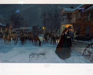 1077 MORT KUNSTLER LIMITED ED PRINT SIGNED AND NUMBERED 2238, *WAYSIDE FAREWELL*. 22 1/4 IN X 33 IN OVERALL