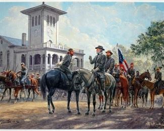 1088 MORT KUNSTLER LIMITED ED GICLEE ON CANVAS SIGNED AND NUMBERED CG 11/50, *UNCONQUERED SPIRIT*. 31 IN X 21 IN OVERALL