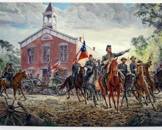 1084 MORT KUNSTLER LIMITED ED GICLEE ON CANVAS SIGNED AND NUMBERED CG 5/50, *ON TO THE SHENANDOAH*. 32 IN X 21 IN OVERALL