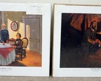 1094 GROUP OF 2 LIMITED EDITION ARTIST PROOFS, CIVIL WAR PRINTS BY WILLIAM L. MAUGHAN, *CHRISTIAN PATRIOTS, C.S.A.* AP 37 AND * THE PRAYER WARRIOR* AP 37/125