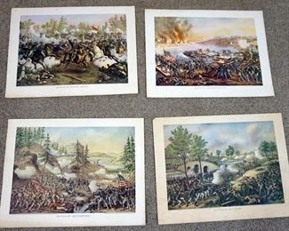 1098 GROUP OF 4 REPRODUCTION CIVIL WAR PRINTS, 24 1/2 IN X 18 3/4 IN