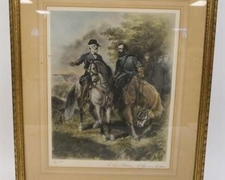 1101 FRAMED PRINT *THE LAST MEETING OF LEE AND JACKSON*, 21 1/2 IN X 25 3/4 IN